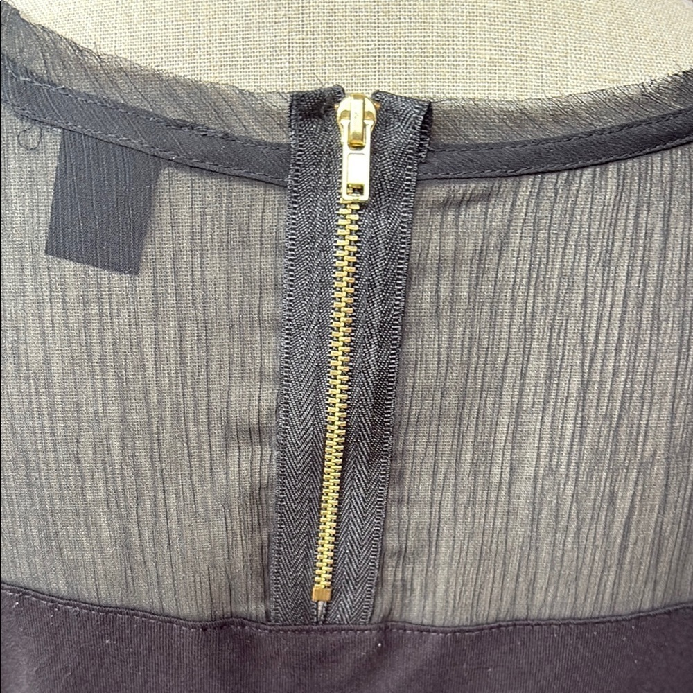H&M Elegant Black Sheer Panel Top - Picture 3 of 4